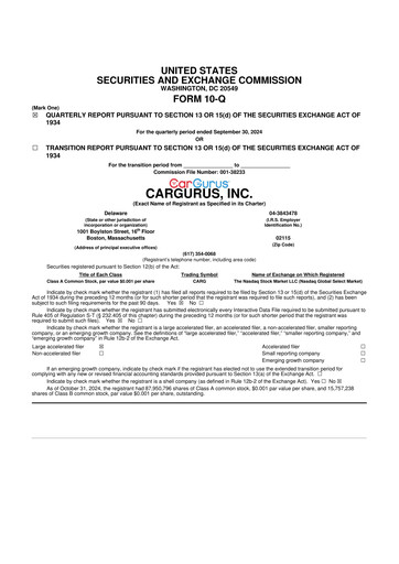 Thumbnail CarGurus 10-Q Quarterly Report FY 