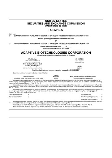 Thumbnail Adaptive Biotechnologies
 10-Q Quarterly Report FY2024 