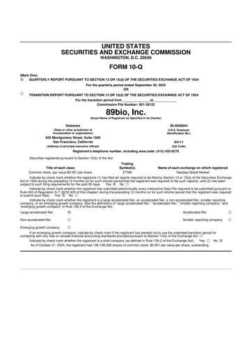 Vorschaubild 89bio 10-Q Quartalsbericht 2024 