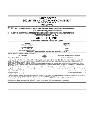 Thumbnail Arcellx 10-Q Quarterly Report FY2024 