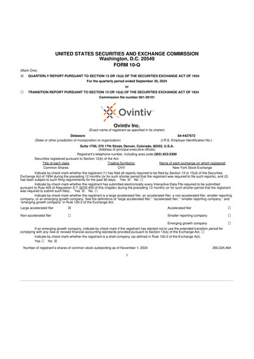 Thumbnail Ovintiv 10-Q Quarterly Report FY2024 