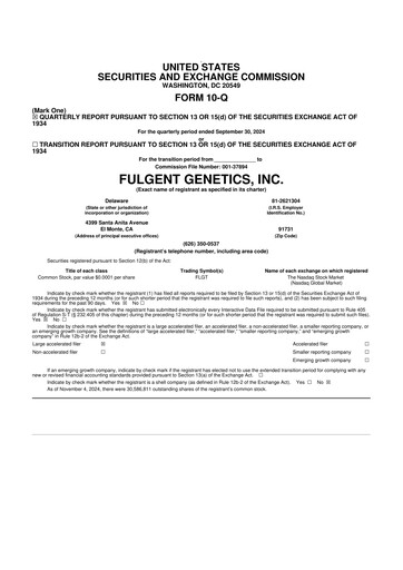 Thumbnail Fulgent Genetics
 10-Q Quarterly Report FY2024 