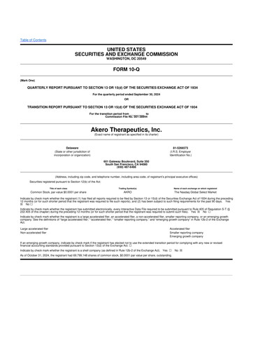 Thumbnail Akero Therapeutics 10-Q Quarterly Report FY2024 