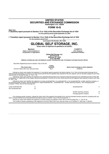 Thumbnail Global Self Storage 10-Q Quarterly Report FY2024 
