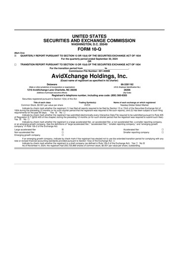Vorschaubild AvidXchange 10-Q Quartalsbericht 2024 