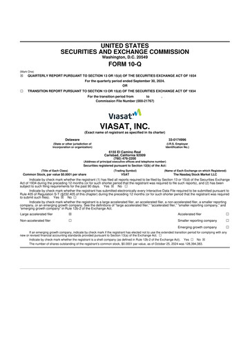 Thumbnail ViaSat 10-Q Quarterly Report FY2025 