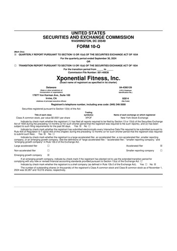 Thumbnail Xponential Fitness 10-Q Quarterly Report FY2024 