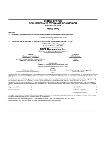 Thumbnail RAPT Therapeutics 10-Q Quarterly Report FY2024 