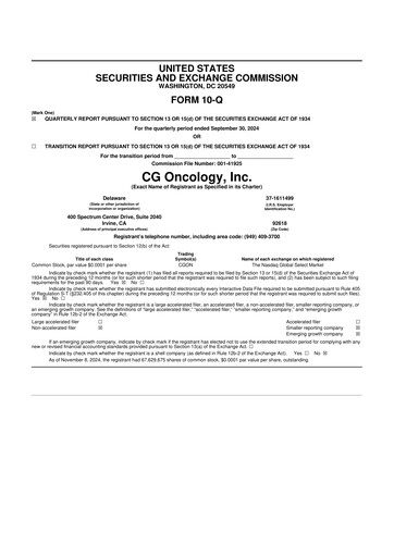 Thumbnail CG Oncology 10-Q Quarterly Report FY 