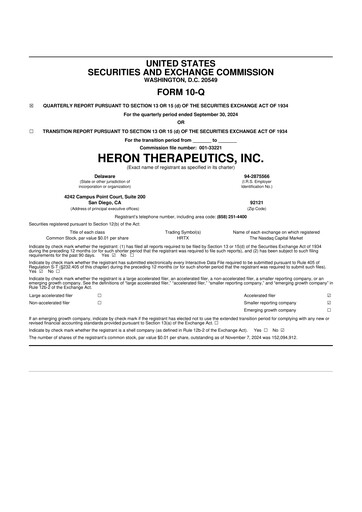 Miniature Heron Therapeutics 10-Q Rapport trimestriel 2024 
