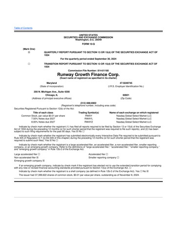 Thumbnail Runway Growth Finance 10-Q Quarterly Report FY2024 