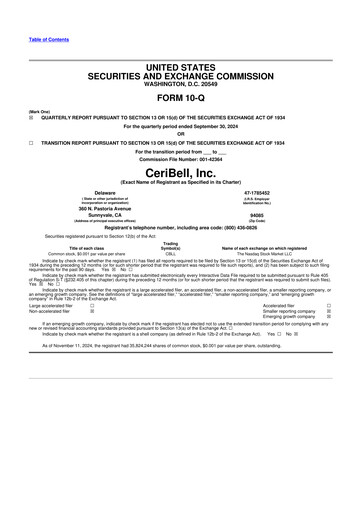 Thumbnail CeriBell 10-Q Quarterly Report FY2024 