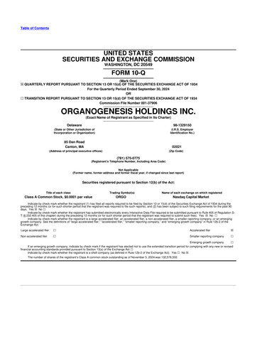 Miniature Organogenesis 10-Q Rapport trimestriel 2024 