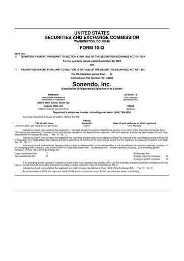 Thumbnail Sonendo 10-Q Quarterly Report FY2024 