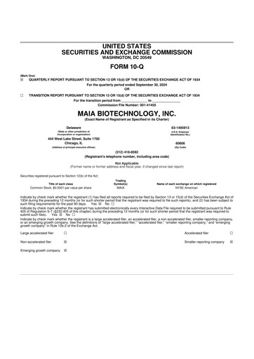 Vorschaubild MAIA Biotechnology 10-Q Quartalsbericht 2024 