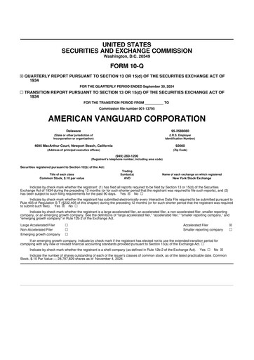 Thumbnail American Vanguard 10-Q Quarterly Report FY 