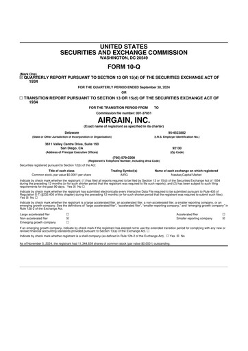 Miniature Airgain 10-Q Rapport trimestriel 2024 