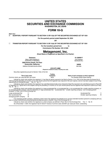 Vorschaubild Metagenomi 10-Q Quartalsbericht  