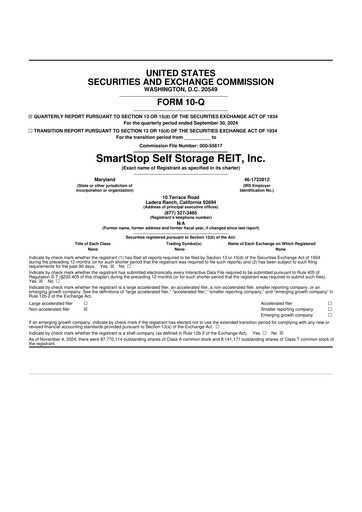Thumbnail SmartStop Self Storage REIT 10-Q Quarterly Report FY2024 