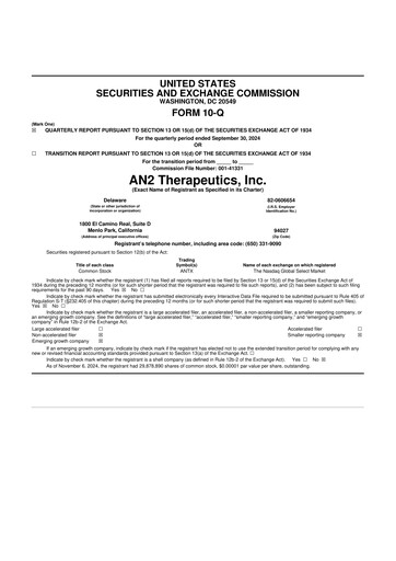 Vorschaubild AN2 Therapeutics 10-Q Quartalsbericht 2024 