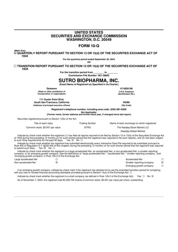 Thumbnail Sutro Biopharma 10-Q Quarterly Report FY 