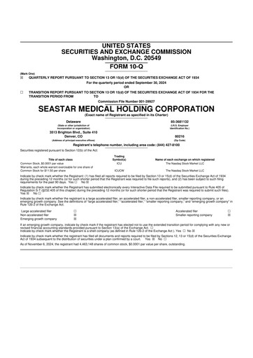 Vorschaubild SeaStar Medical  10-Q Quartalsbericht 2024 