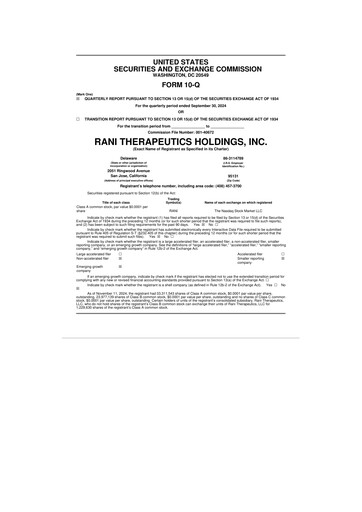 Thumbnail Rani Therapeutics 10-Q Quarterly Report FY 