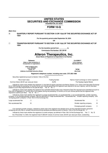 Thumbnail Rein Therapeutics 10-Q Quarterly Report FY2024 