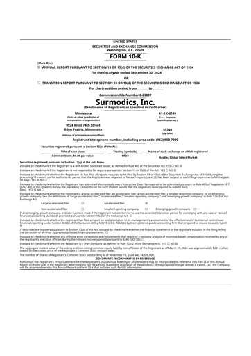 Thumbnail SurModics 10-K Annual Report 2024