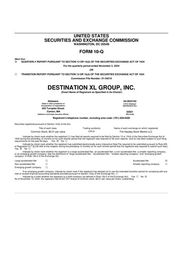 Thumbnail Destination XL 10-Q Quarterly Report FY2024 