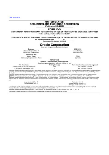 Thumbnail Oracle 10-Q Quarterly Report FY2025 