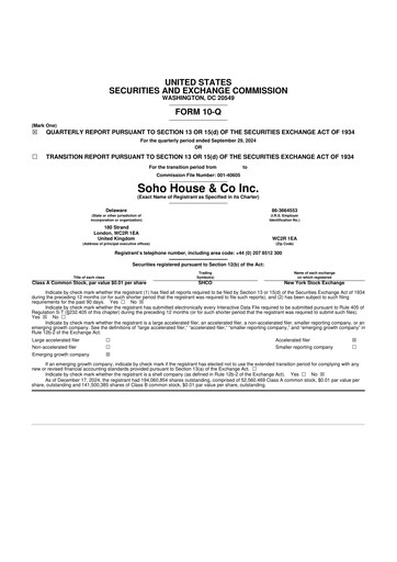Thumbnail Soho House & Co 10-Q Quarterly Report FY2024 