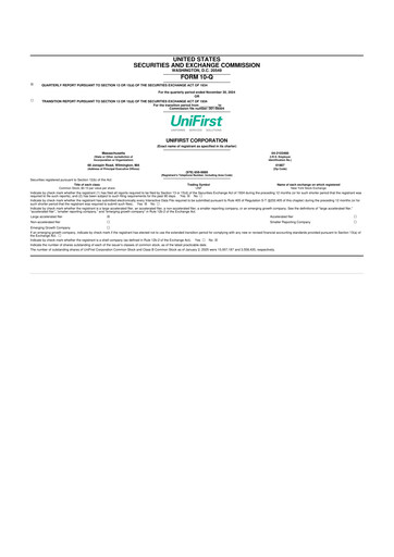 Vorschaubild UniFirst 10-Q Quartalsbericht 2025 