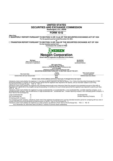 Thumbnail Neogen 10-Q Quarterly Report FY2025 