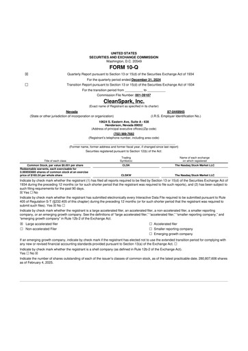 Thumbnail CleanSpark 10-Q Quarterly Report FY2025 