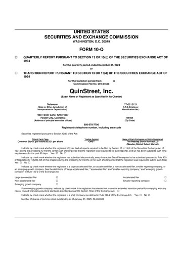 Thumbnail QuinStreet
 10-Q Quarterly Report FY 