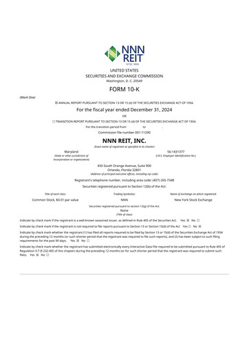 Thumbnail NNN REIT 10-K Annual Report 2024