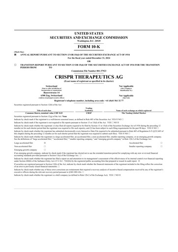 Thumbnail CRISPR Therapeutics 10-K Annual Report 2024