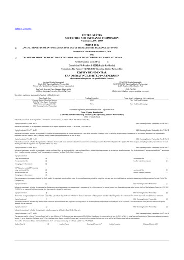 Thumbnail Equity Residential
 10-K Annual Report 