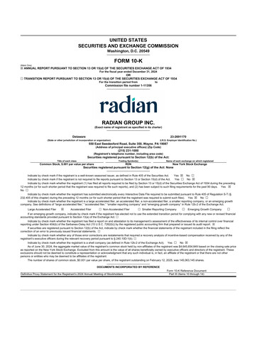 Thumbnail Radian Group
 10-K Annual Report 2024