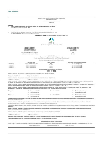 Thumbnail Prologis 10-K Annual Report 