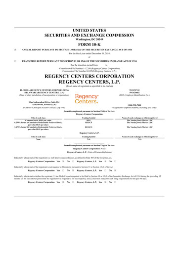 Thumbnail Regency Centers
 10-K Annual Report 2024