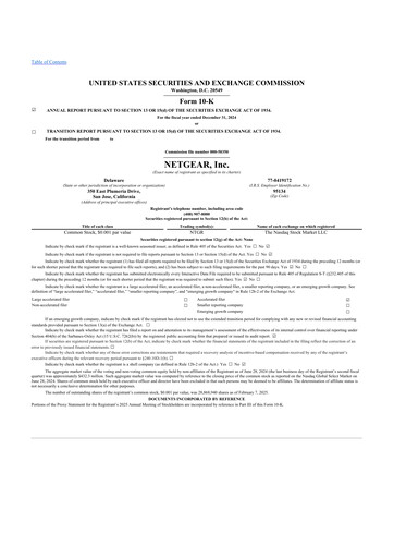 Thumbnail NETGEAR 10-K Annual Report 2024