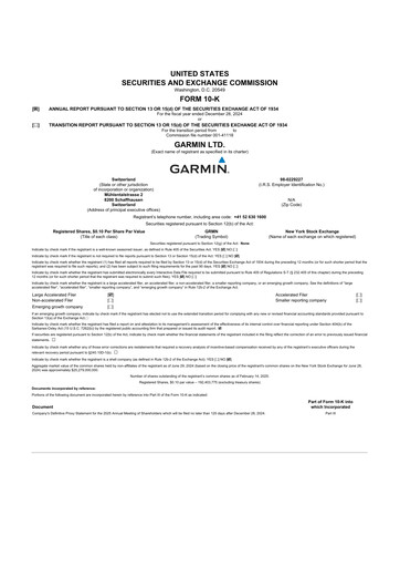 Thumbnail Garmin 10-K Annual Report 2024