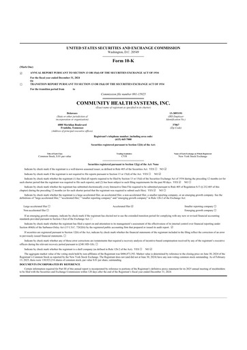 Thumbnail Community Health Systems
 10-K Annual Report 2024