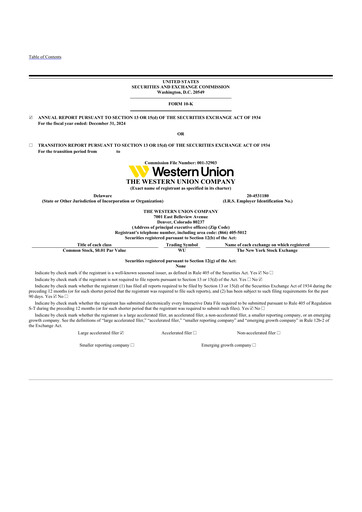 Thumbnail Western Union 10-K Annual Report 2024