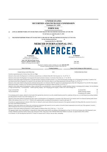 Thumbnail Mercer International 10-K Annual Report 2024