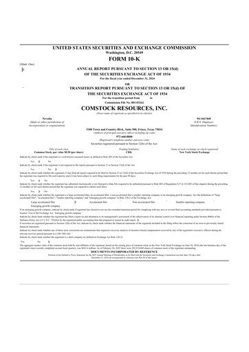 Thumbnail Comstock Resources 10-K Annual Report 2024