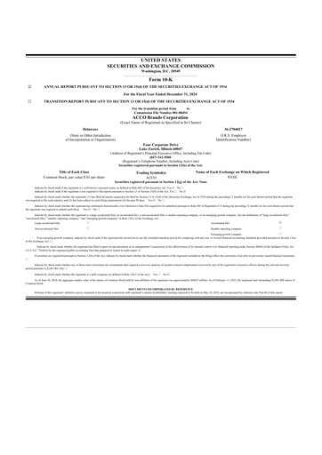 Thumbnail Acco Brands 10-K Annual Report 2024