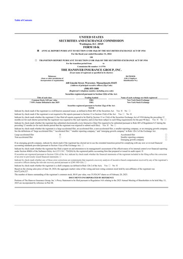 Thumbnail Hanover Insurance Group 10-K Annual Report 2024